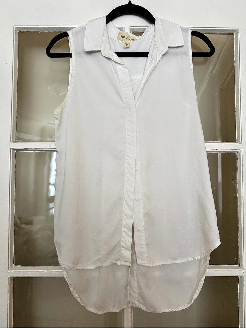 Cloth & Stone Sleeveless Button Down White Size Small Like New